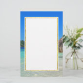 ロッキー海と美しい熱帯ビーチ 便箋 (スタンド正面)