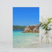 ロッキー海と美しい熱帯ビーチ 便箋 (スタンド正面)