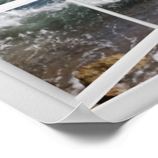 ロッキー海コーストと波のある窓枠 ポスター (角)