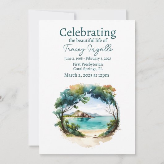 ロッキー海サークル葬儀お祝いの生活 招待状 (正面)