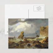 ロッキー海岸のサーフィン， 1835 ポストカード (正面/裏面)