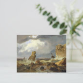 ロッキー海岸のサーフィン， 1835 ポストカード (スタンド正面)