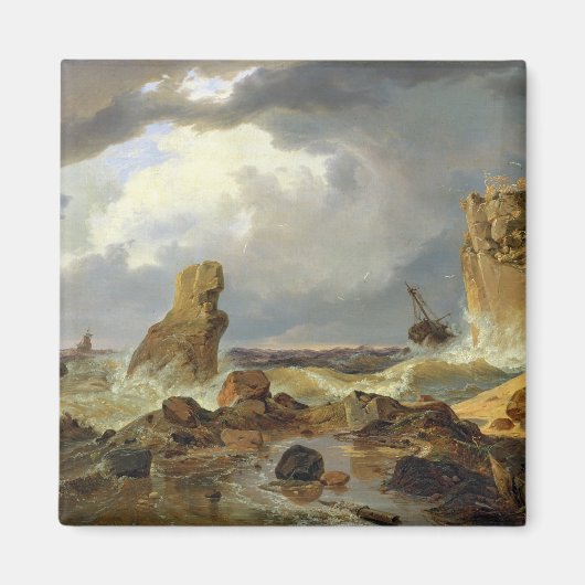 ロッキー海岸のサーフィン， 1835 マグネット (正面)
