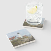 ロッキー海岸のポートランドヘッドライト灯台 ストーンコースター (横)