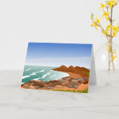 ロッキー海岸グリーティングカード カード (黄色い花)