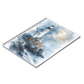 ロッキー海岸線沿いの月光の灯台 ノートブック (左側)