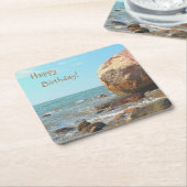 ロッキー海岸 スクエアペーパーコースター (アングル)