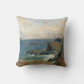 ロッキー海岸(ポール・ゴーギャン著、ヴィンテージ印象派) クッション (正面)