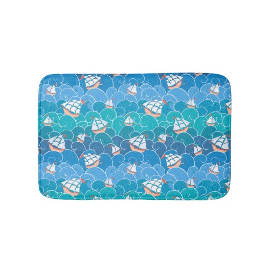 ロッキー海模様 バスマット (正面)