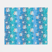 ロッキー海模様 フリースブランケット (正面(横))