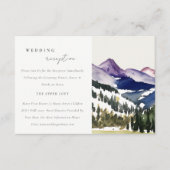 ロッキー雪の山の風景ウェディングレセプション エンクロージャーカード (正面)