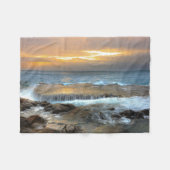 ロッキー・ショアの空中写真撮影 フリースブランケット (正面(横))