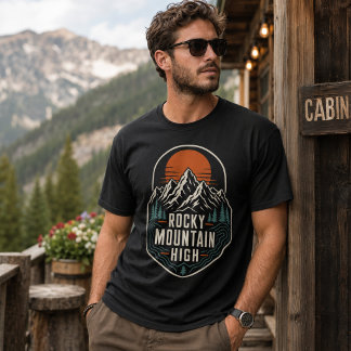 ロッキー・マウンテン・ハイ サンセットパインズ アウトドアハイキング Tシャツ