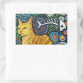 ロッキー、ロックスター猫の製品 長方形シール (バッグ)