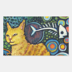ロッキー、ロックスター猫の製品 長方形シール