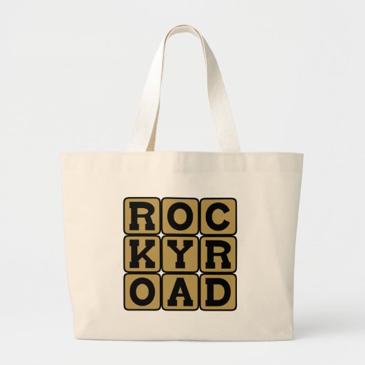 ロッキー・ロードアイスクリーム味 ラージトートバッグ (正面)