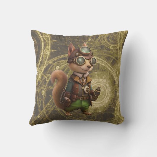 ロッキー | Steampunkリス クッション (裏面)