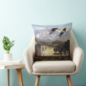 ロッキーMtns鹿湖滝鶴の鳥枕 クッション (椅子)