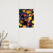 ロッキ葉山脈の岩に覆われた地衣類の上の ポスター (キッチン)