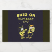 ロックおもしろいでバズ間抜けキュートな誕生日ユーモア黒 リキュールボトルラベル (シングルラベル)