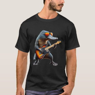 ロックおもしろいプラット音楽転が重い可愛い動物G Tシャツ