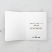 ロックおもしろいプンジョークユーモアかわいいパパ父親の日 サンキューカード (内部)