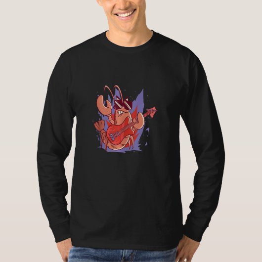 ロックおもしろいロブスター Tシャツ (正面)