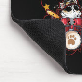 ロックおもしろいンロールフォーエバーカッコいいドラマー猫 マウスパッド (コーナー)