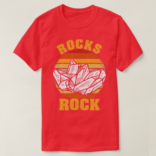 ロックおもしろい狩りロックハンター地質学者ロックハウンド Tシャツ (デザイン正面)
