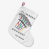 ロックおもしろい登山ブーケ ラージクリスマスストッキング (正面 (吊り時))
