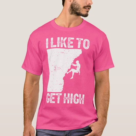 ロックおもしろい登山女子男性へ山屋内 Tシャツ (正面)
