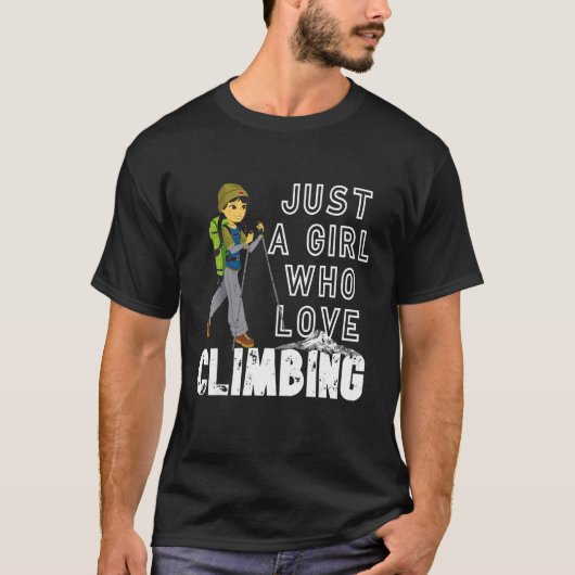 ロックが大好きな女の子だけの登山 Tシャツ (正面)
