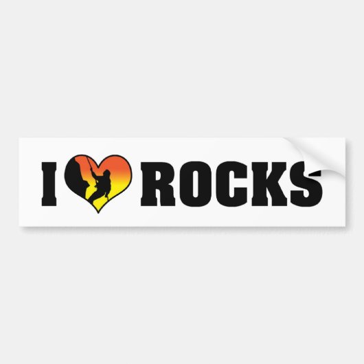 ロックが好き バンパーステッカー (正面)
