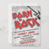 ロックが生まれた - ベビーシャワー 招待状 (正面)