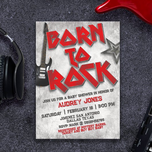 ロックが生まれた - ベビーシャワー 招待状