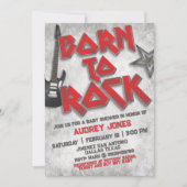 ロックが生まれた - ベビーシャワー 招待状 (正面)