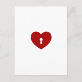 ロックされたハートデザインプリントおもしろい真の愛パターン ポストカード (正面)