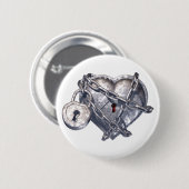 ロックされたハート 缶バッジ (正面&裏面)