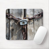 ロックされた木製ドア マウスパッド (マウス)
