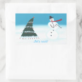 ロックしようクリスマスツリー雪の男のシール 長方形シール (バッグ)