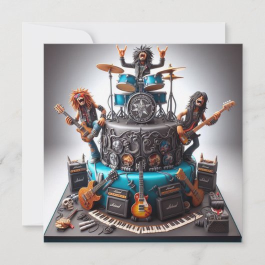 ロックし続ける、大人の誕生日パーティ 招待状 (正面)