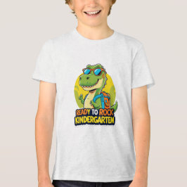 ロックするぞ 幼稚園 可愛い恐竜 キッズ トライブレンドTシャツ