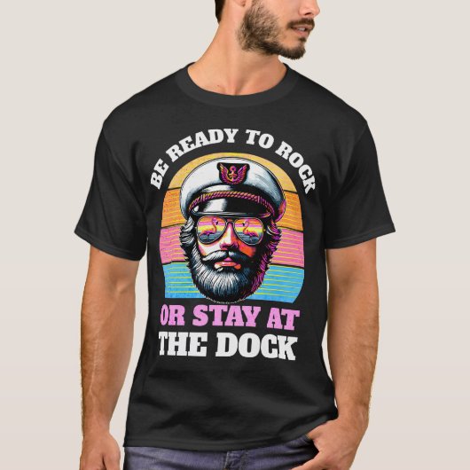 ロックする準備OK 遊艇船長 楽しい80年代 パーティボート C Tシャツ (正面)