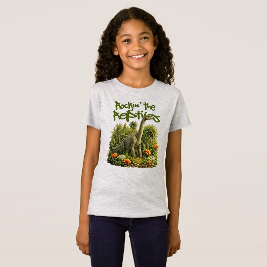 ロックする爬虫類 ブラキオサウルス Tシャツ