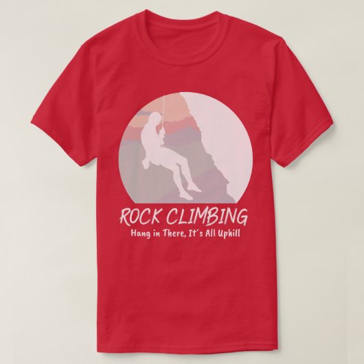 ロックつる登山インザオールアップヒルホワイト Tシャツ (デザイン正面)