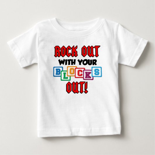 ロックとブロックで遊ぼう ベビーTシャツ (正面)