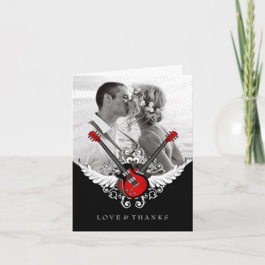 ロックとロール ウェディング サンクス サンキューカード (正面)