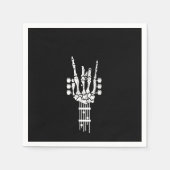 ロックと転がスケルトンギター音楽愛好家 スタンダードカクテルナプキン (正面)