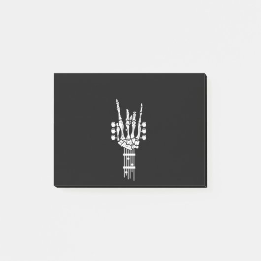 ロックと転がスケルトンギター音楽愛好家 ポストイット (正面)