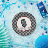 ロックと転がレトロマイクロホンロカビリーパーティー ペーパープレート (パーティー)